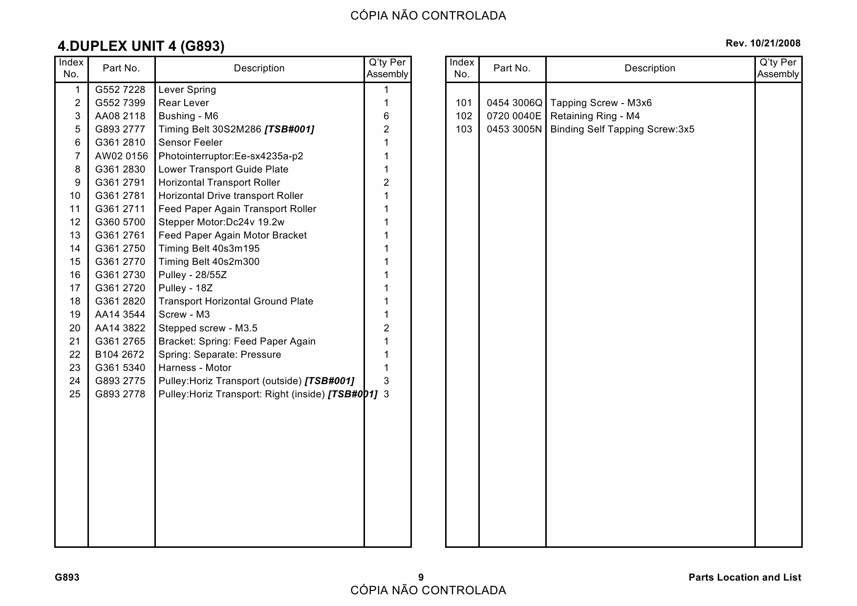 RICOH Options SR90b G893 DUPLEX-UNIT-AD1000 Parts Catalog PDF download-6 RICOH Options SR90b G893 DUPLEX-UNIT-AD1000 Parts Catalog PDF download-6